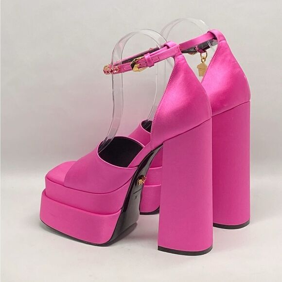 Versace Medusa Crystal Ankle-Strap Platform Sandals size 38 - Picture 6 of 16